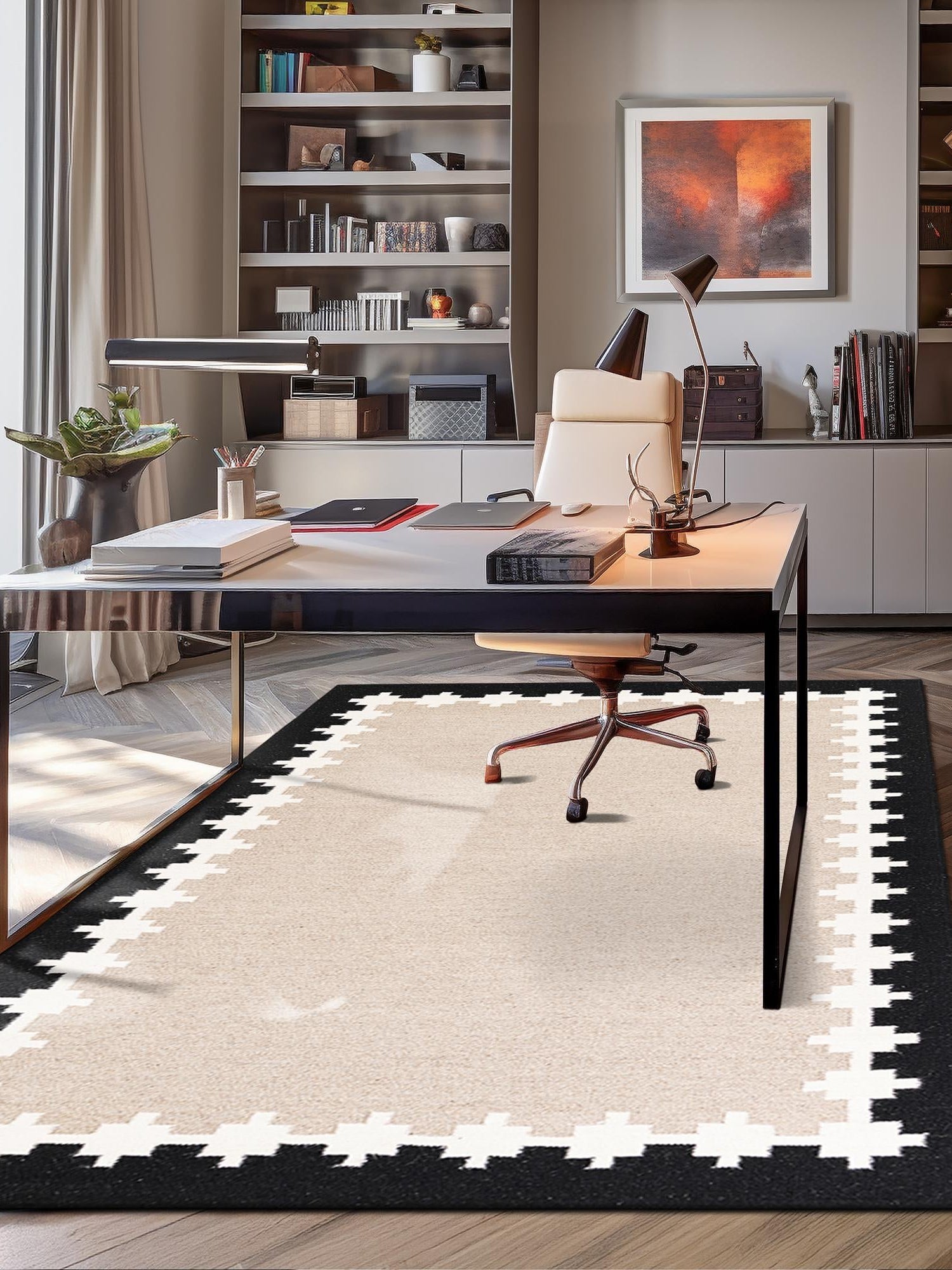 Gray and Black 6' 1 x 9' Kilim Wool Rectangle Area Rug Hand Woven All Natural Traditional Carpet for Unique Home Interior Design for Sale at Rug Engine