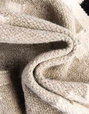 Gray and Black 6' 1 x 9' Kilim Wool Rectangle Area Rug Hand Woven All Natural Traditional Carpet for Unique Home Interior Design for Sale at Rug Engine