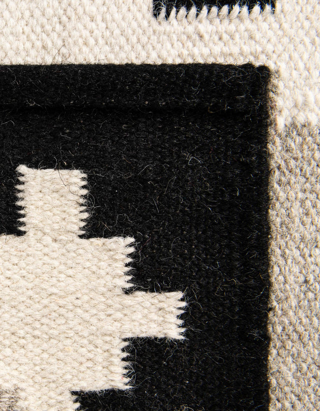 Gray and Black 5' 1 x 8' Kilim Wool Rectangle Area Rug Hand Woven All Natural Traditional Carpet for Unique Home Interior Design for Sale at Rug Engine