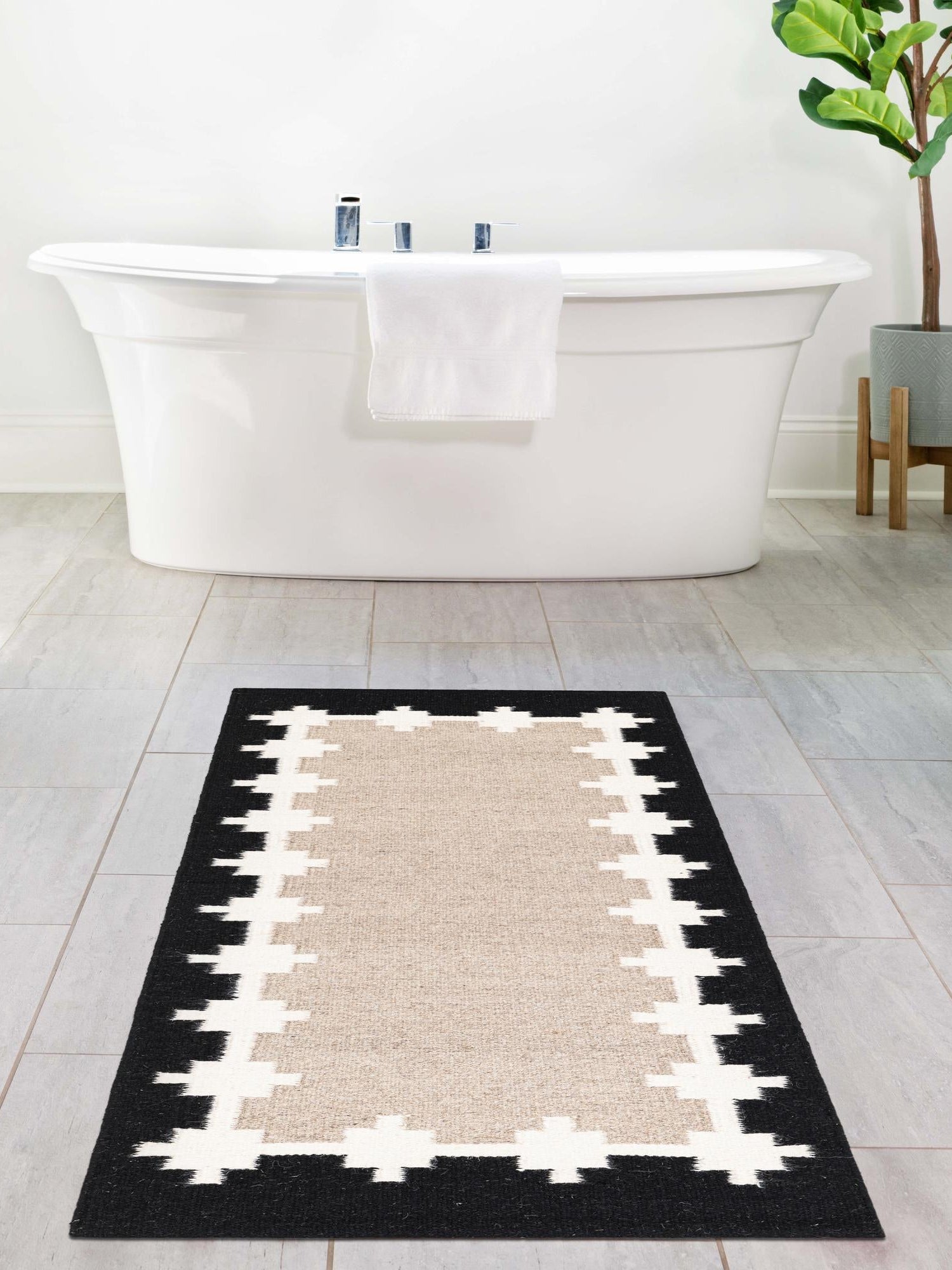 Gray and Black 2' x 6' 1 Kilim Wool Runner Area Rug Hand Woven All Natural Traditional Carpet for Unique Home Interior Design for Sale at Rug Engine