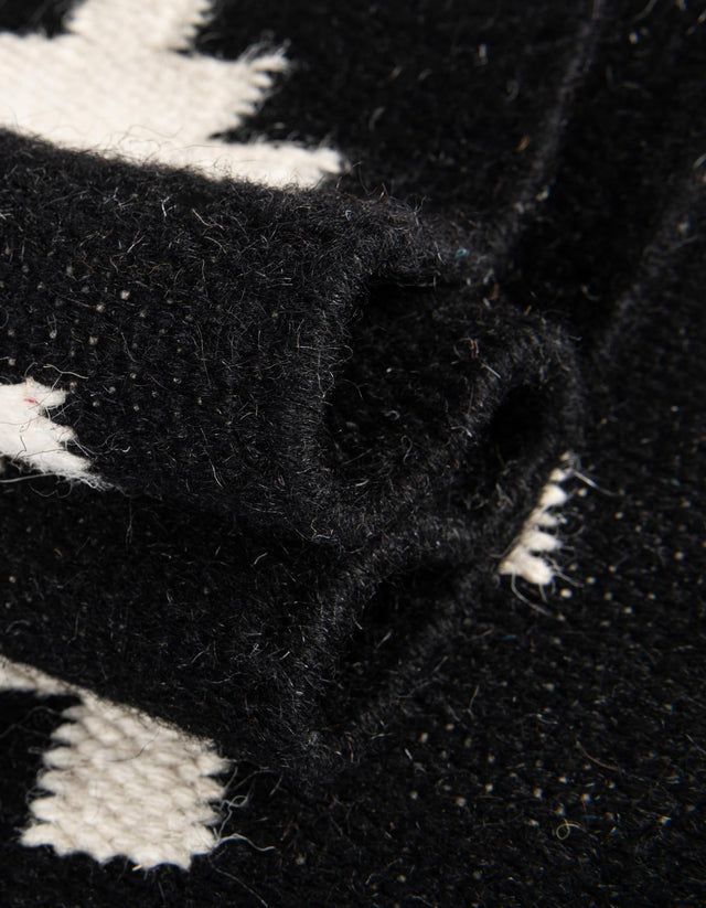 Gray and Black 7' 10 x 7' 10 Kilim Wool Square Area Rug Hand Woven All Natural Traditional Carpet for Unique Home Interior Design for Sale at Rug Engine