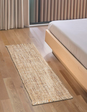 Natural 2' 7 x 12' Chunky Jute Runner Area Rug 100% All Natural Jute Sustainable Eco-Friendly Carpet Mat for Natural Interior Design Homes for Sale at Rug Engine