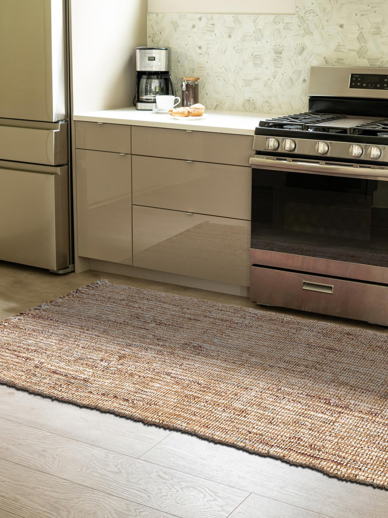 Natural 2' 7 x 10' Chunky Jute Runner Area Rug 100% All Natural Jute Sustainable Eco-Friendly Carpet Mat for Natural Interior Design Homes for Sale at Rug Engine