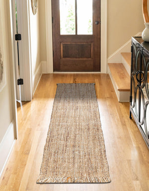 Natural 2' x 6' 1 Chunky Jute Runner Area Rug 100% All Natural Jute Sustainable Eco-Friendly Carpet Mat for Natural Interior Design Homes for Sale at Rug Engine