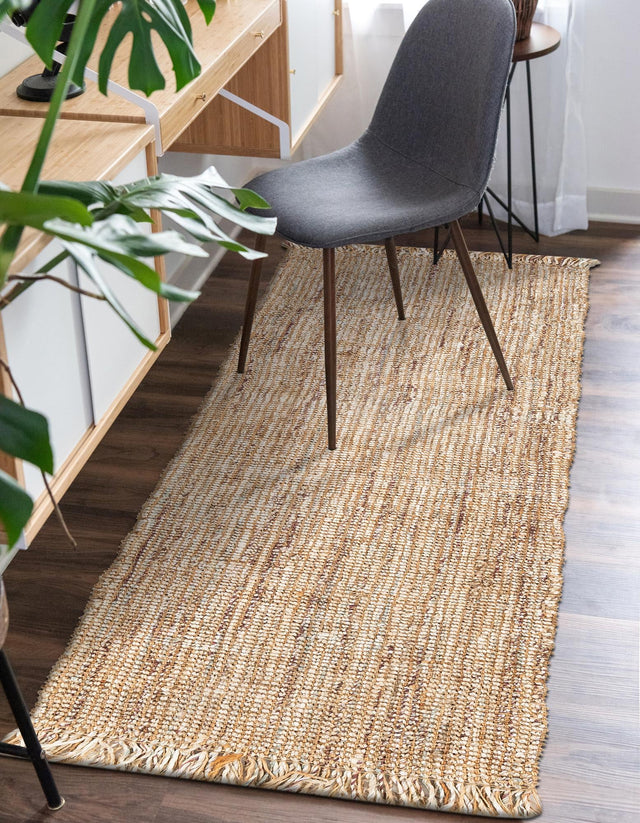 Natural 2' x 8' Chunky Jute Runner Area Rug 100% All Natural Jute Sustainable Eco-Friendly Carpet Mat for Natural Interior Design Homes for Sale at Rug Engine
