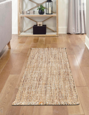 Natural 2' x 8' Chunky Jute Runner Area Rug 100% All Natural Jute Sustainable Eco-Friendly Carpet Mat for Natural Interior Design Homes for Sale at Rug Engine