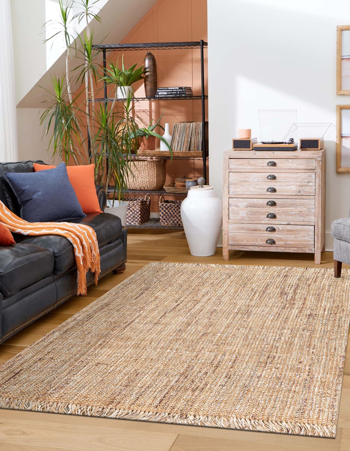 Natural 9' x 12' Chunky Jute Rectangle Area Rug 100% All Natural Jute Sustainable Eco-Friendly Carpet Mat for Natural Interior Design Homes for Sale at Rug Engine