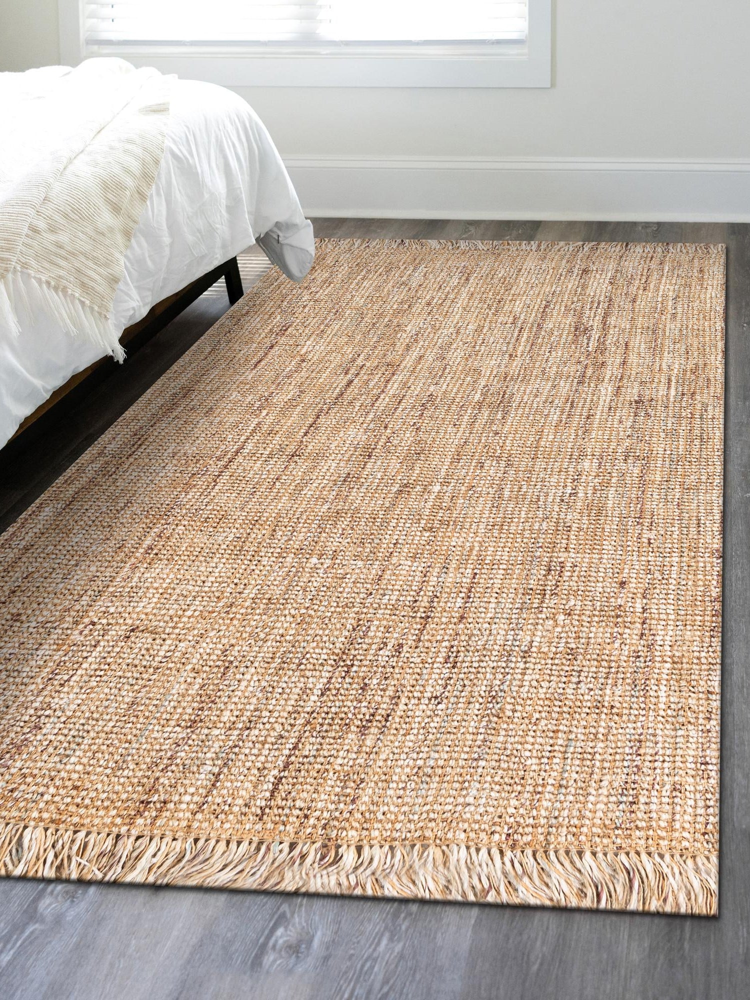 Natural 3' 1 x 5' 1 Chunky Jute Rectangle Area Rug 100% All Natural Jute Sustainable Eco-Friendly Carpet Mat for Natural Interior Design Homes for Sale at Rug Engine