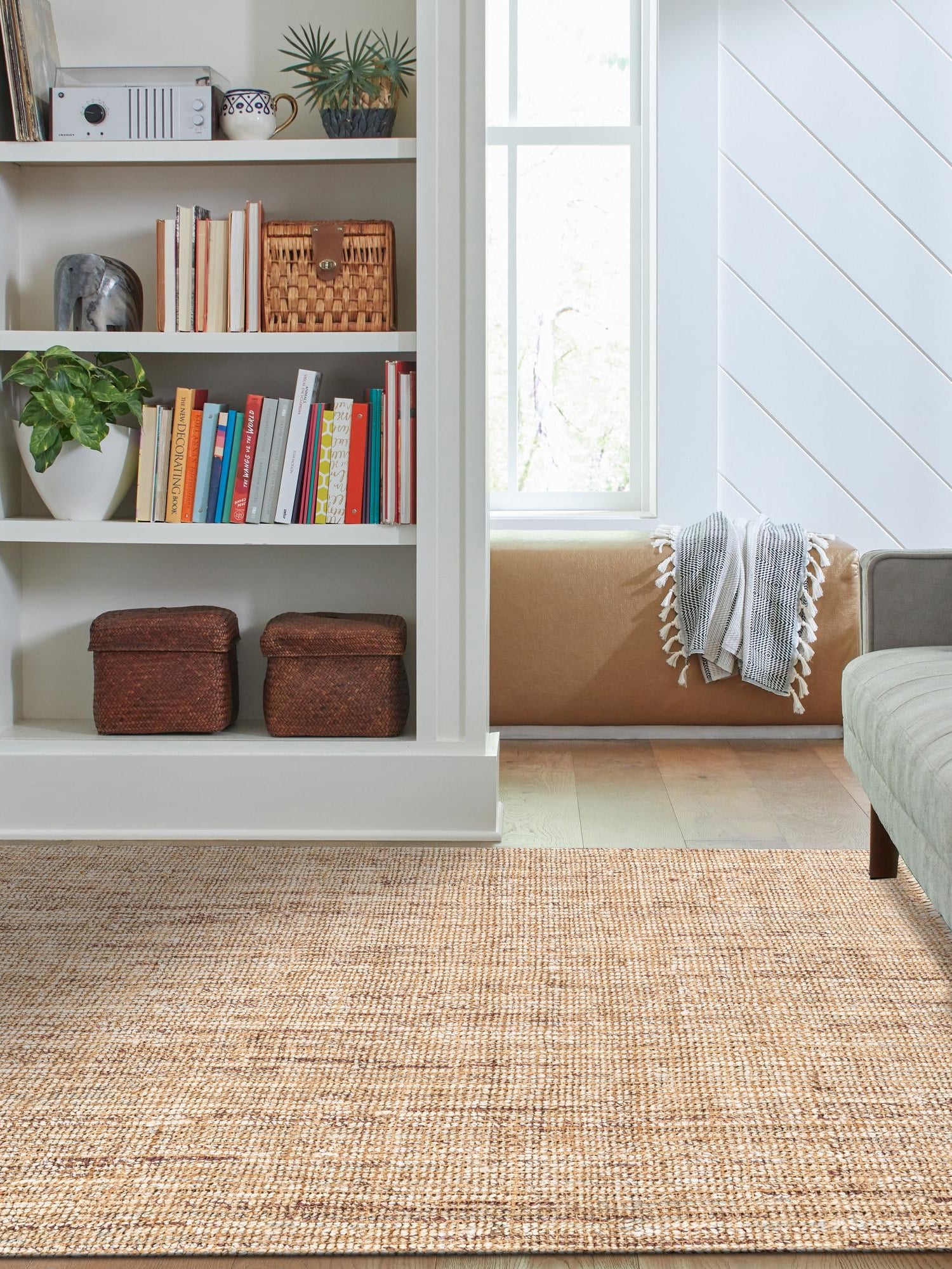 Natural 4' 1 x 6' 1 Chunky Jute Rectangle Area Rug 100% All Natural Jute Sustainable Eco-Friendly Carpet Mat for Natural Interior Design Homes for Sale at Rug Engine