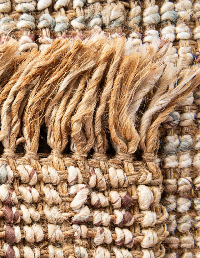 Natural 7' 10 x 7' 10 Chunky Jute Square Area Rug 100% All Natural Jute Sustainable Eco-Friendly Carpet Mat for Natural Interior Design Homes for Sale at Rug Engine