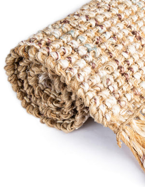 Natural 7' 10 x 7' 10 Chunky Jute Square Area Rug 100% All Natural Jute Sustainable Eco-Friendly Carpet Mat for Natural Interior Design Homes for Sale at Rug Engine