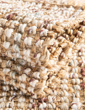 Natural 7' 10 x 7' 10 Chunky Jute Square Area Rug 100% All Natural Jute Sustainable Eco-Friendly Carpet Mat for Natural Interior Design Homes for Sale at Rug Engine