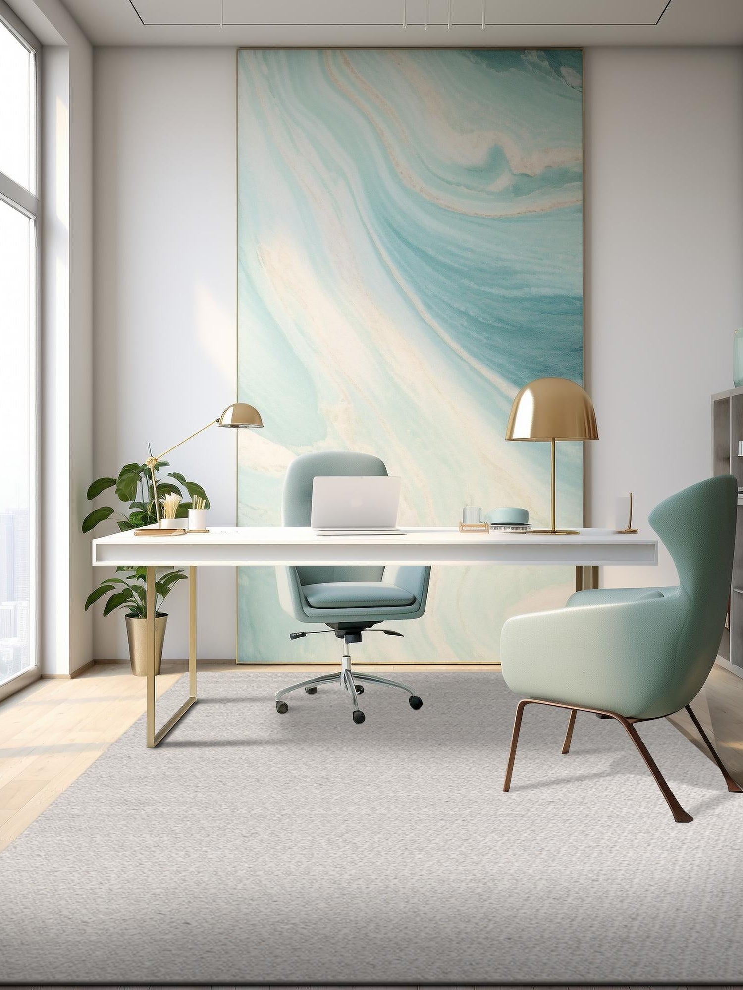 Gray 4' 1 x 6' 1 Lattice Wool Rectangle Area Rug All Natural Hand Woven Geometric Wool Carpet for Living, Dining, Office, Dorm Room Indoor Decor for Sale at Rug Engine