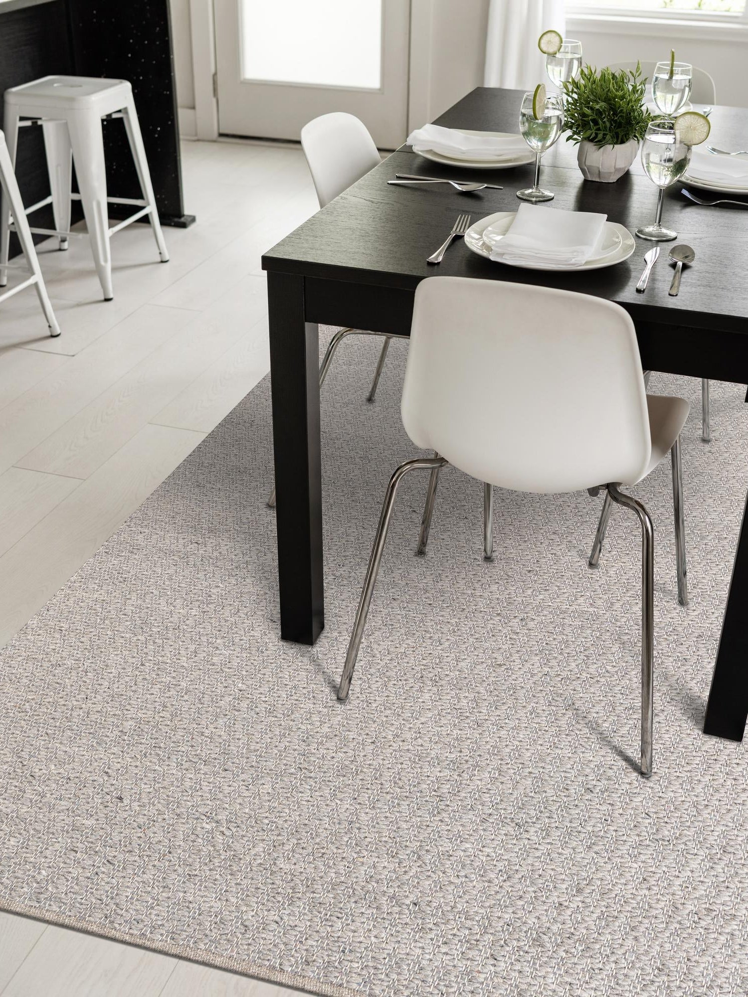 Gray 9' x 12' Lattice Wool Rectangle Area Rug All Natural Hand Woven Geometric Wool Carpet for Living, Dining, Office, Dorm Room Indoor Decor for Sale at Rug Engine