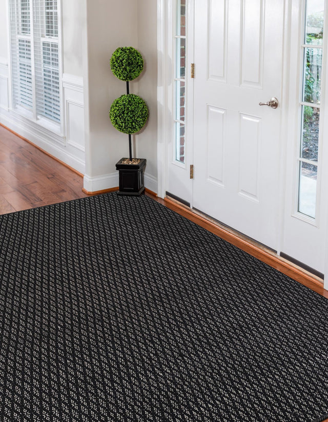 Black 2' 2 x 3' 1 Lattice Wool Rectangle Area Rug All Natural Hand Woven Geometric Wool Carpet for Living, Dining, Office, Dorm Room Indoor Decor for Sale at Rug Engine