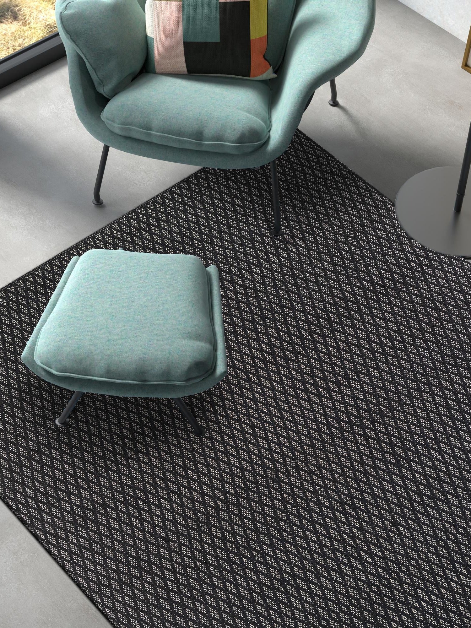 Black 10' x 14' 1 Lattice Wool Rectangle Area Rug All Natural Hand Woven Geometric Wool Carpet for Living, Dining, Office, Dorm Room Indoor Decor for Sale at Rug Engine