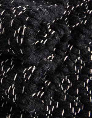 Black 7' 10 x 7' 10 Lattice Wool Square Area Rug All Natural Hand Woven Geometric Wool Carpet for Living, Dining, Office, Dorm Room Indoor Decor for Sale at Rug Engine