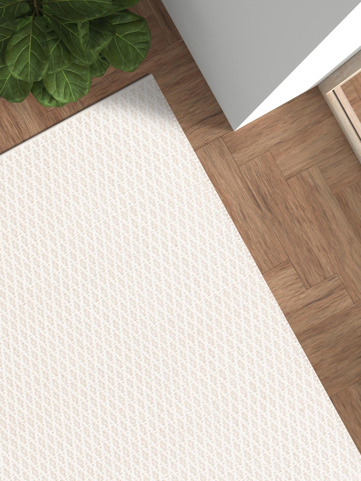 Ivory 9' x 12' Lattice Wool Rectangle Area Rug All Natural Hand Woven Geometric Wool Carpet for Living, Dining, Office, Dorm Room Indoor Decor for Sale at Rug Engine