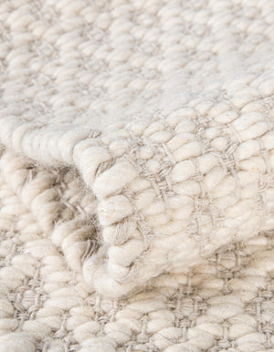 Ivory 7' 10 x 7' 10 Lattice Wool Square Area Rug All Natural Hand Woven Geometric Wool Carpet for Living, Dining, Office, Dorm Room Indoor Decor for Sale at Rug Engine