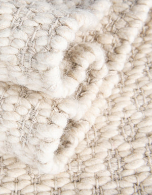 Ivory 7' 10 x 7' 10 Lattice Wool Square Area Rug All Natural Hand Woven Geometric Wool Carpet for Living, Dining, Office, Dorm Room Indoor Decor for Sale at Rug Engine