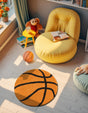 Orange 5' 1 x 5' 1 Playtime Kids Wool Round Rug