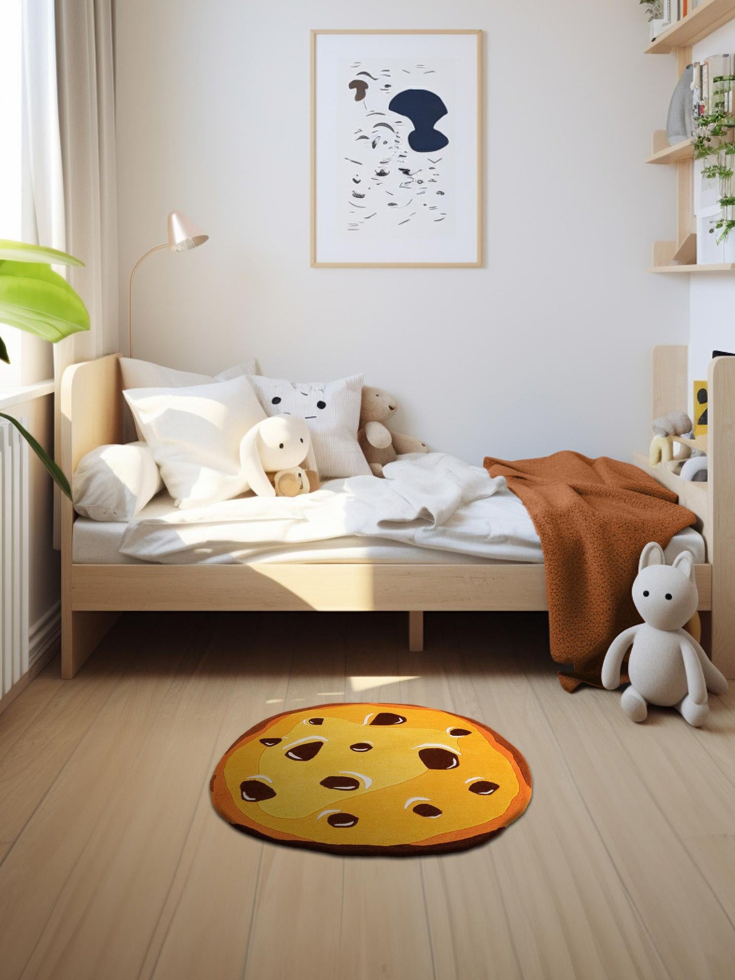 Light Brown 2' x 2' Playtime Kids Wool Freeform Area Rug for Baby Nursery, Toddler Playroom,  Bedrooms Hand Tufted High Quality Dense  Wool Pile Natural Carpet for Sale at Rug Engine
