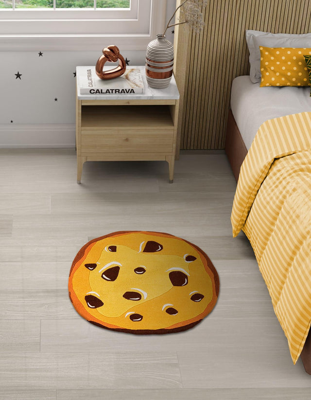 Light Brown 8' x 8' Playtime Kids Wool Round Rug