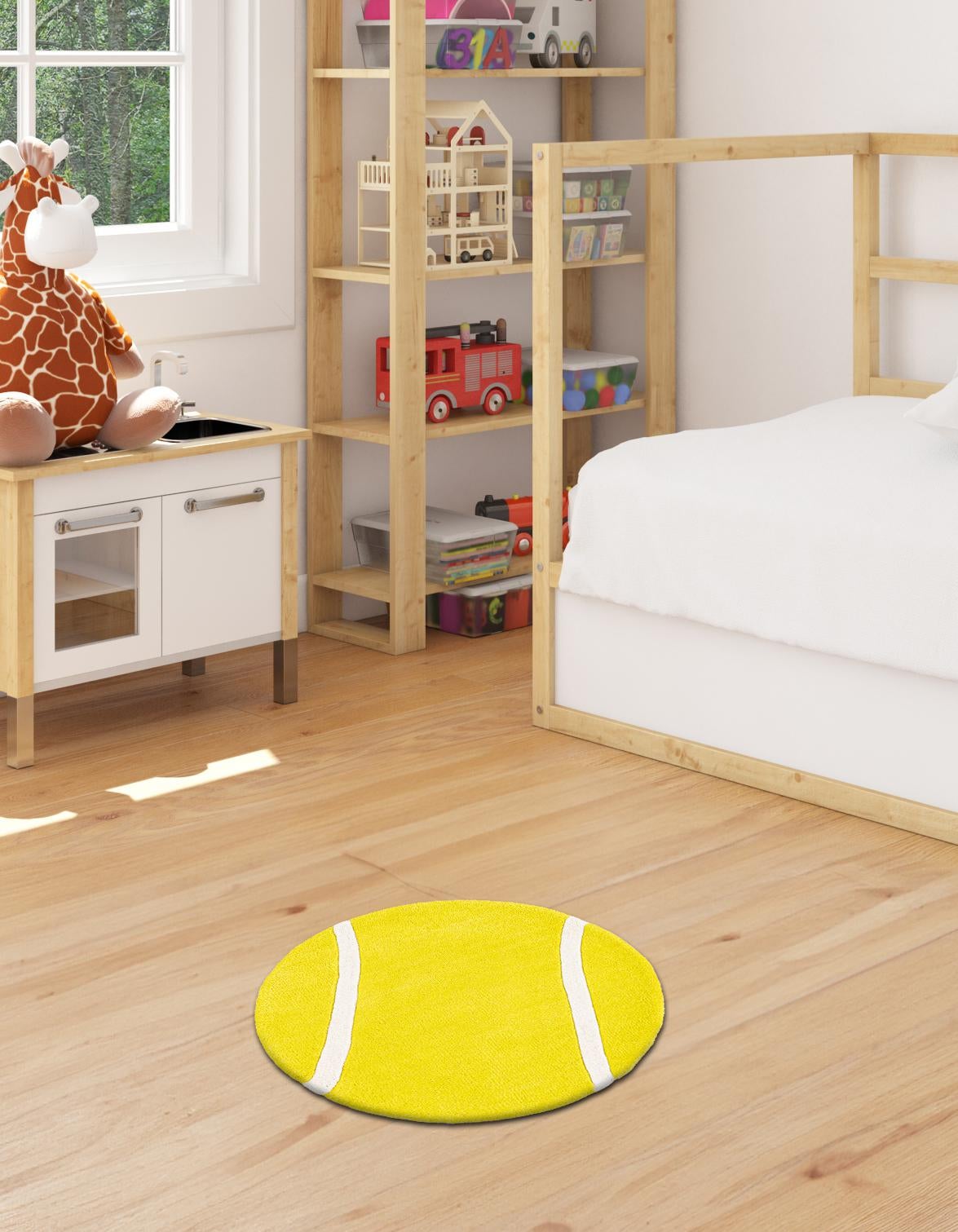 Yellow 4' 1 x 4' 1 Playtime Kids Wool Freeform Area Rug for Baby Nursery, Toddler Playroom,  Bedrooms Hand Tufted High Quality Dense  Wool Pile Natural Carpet for Sale at Rug Engine