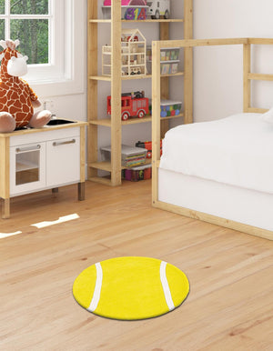 Yellow 2' x 2' Playtime Kids Wool Round Rug