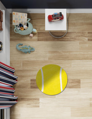 Yellow 3' 1 x 3' 1 Playtime Kids Wool Freeform Area Rug for Baby Nursery, Toddler Playroom, Bedrooms