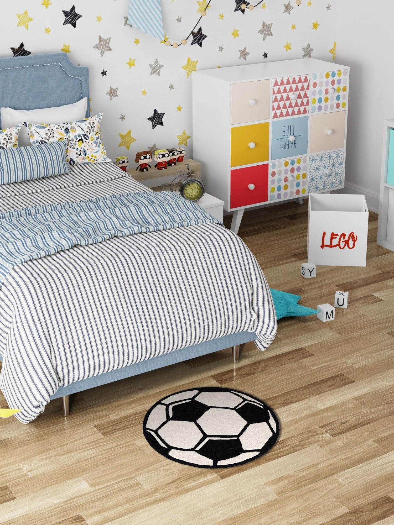 Black and White 5' 1 x 5' 1 Playtime Kids Wool Freeform Area Rug for Baby Nursery, Toddler Playroom,  Bedrooms Hand Tufted High Quality Dense  Wool Pile Natural Carpet for Sale at Rug Engine