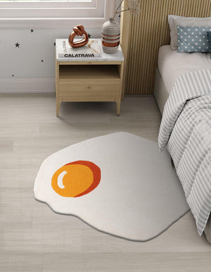White 4' 1 x 4' 1 Playtime Kids Wool Round Rug