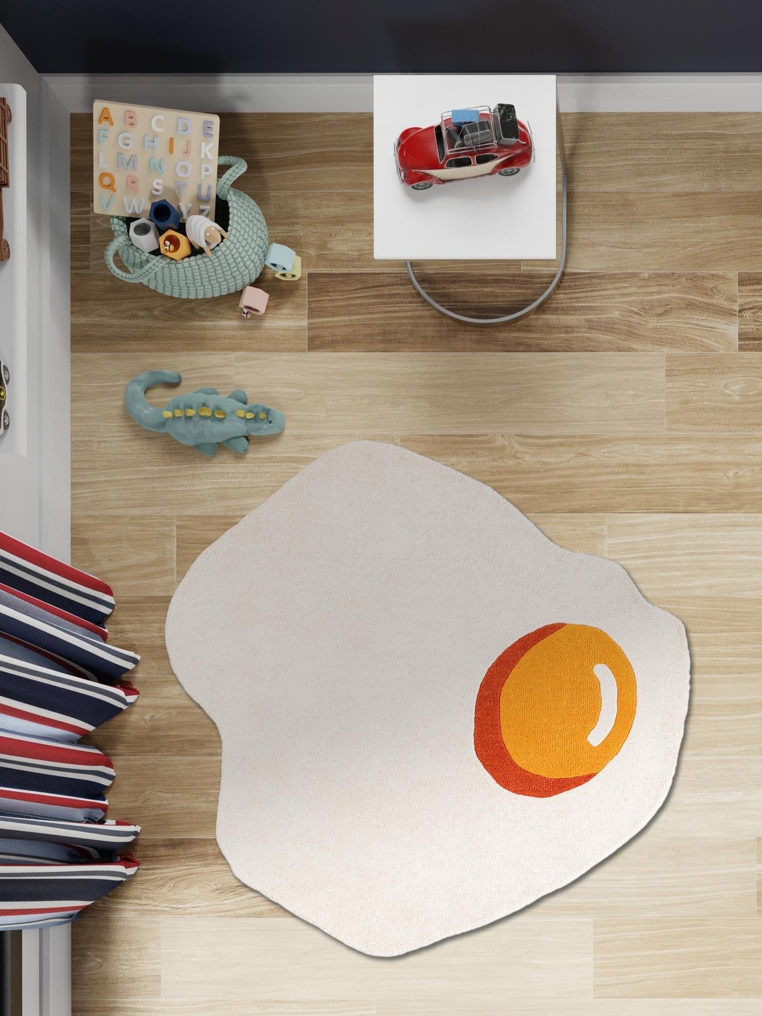 White 3' 1 x 3' 1 Playtime Kids Wool Freeform Area Rug for Baby Nursery, Toddler Playroom,  Bedrooms Hand Tufted High Quality Dense  Wool Pile Natural Carpet for Sale at Rug Engine