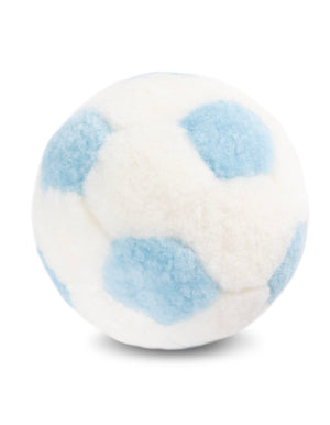 Hand Made 100% Lambskin Light Blue & White 0' 7 x 0' 7 Soccer Ball Accent Luxury Throw Pillow Sports Ball for Unique Modern Interior Design for Sale at Rug Engine