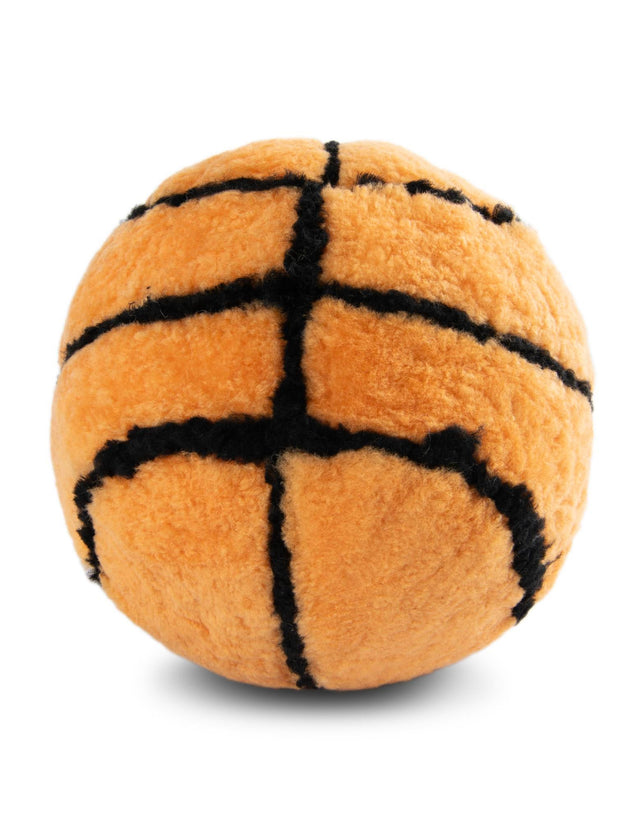 Hand Made 100% Lambskin Orange 0' 8 x 0' 8 Basketball Accent Luxury Throw Pillow Sports Ball for Unique Modern Interior Design for Sale at Rug Engine