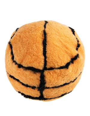 Hand Made 100% Lambskin Orange 0' 8 x 0' 8 Basketball Accent Luxury Throw Pillow Sports Ball for Unique Modern Interior Design for Sale at Rug Engine