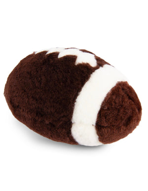 Hand Made 100% Lambskin Brown 1' 1 x 1' 9 Football Accent Luxury Throw Pillow Sports Ball for Unique Modern Interior Design for Sale at Rug Engine