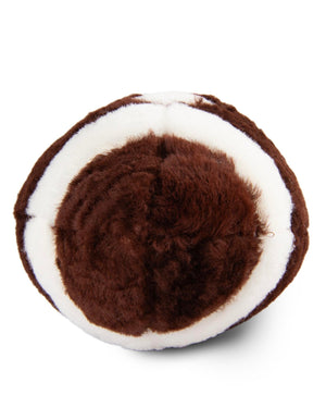 Hand Made 100% Lambskin Brown 1' 1 x 1' 9 Football Accent Luxury Throw Pillow Sports Ball for Unique Modern Interior Design for Sale at Rug Engine