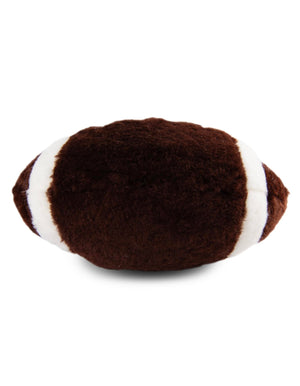 Hand Made 100% Lambskin Brown 1' 1 x 1' 9 Football Accent Luxury Throw Pillow Sports Ball for Unique Modern Interior Design for Sale at Rug Engine
