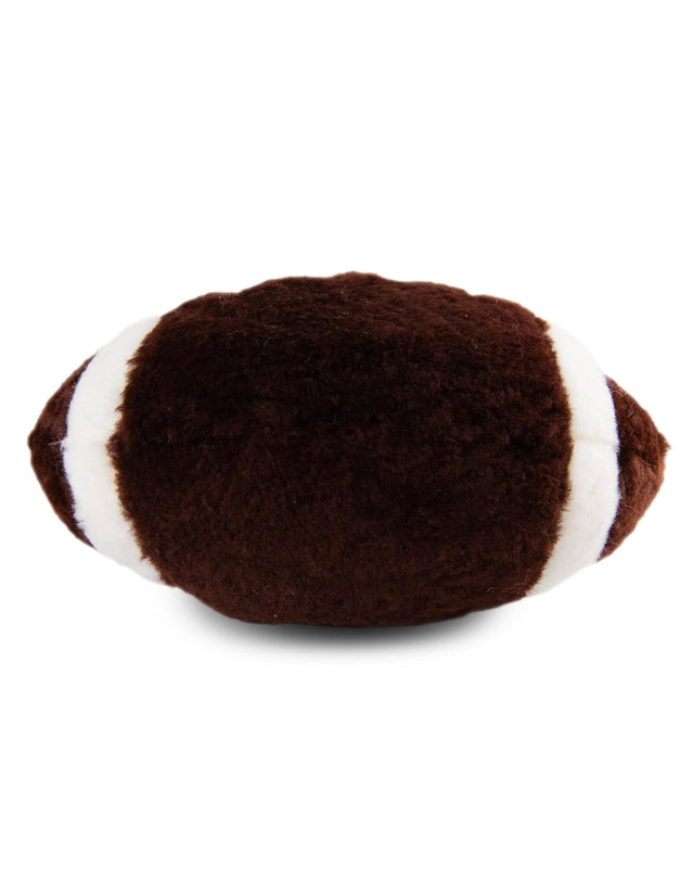 Hand Made 100% Lambskin Brown 1' 1 x 1' 9 Football Accent Luxury Throw Pillow Sports Ball for Unique Modern Interior Design for Sale at Rug Engine