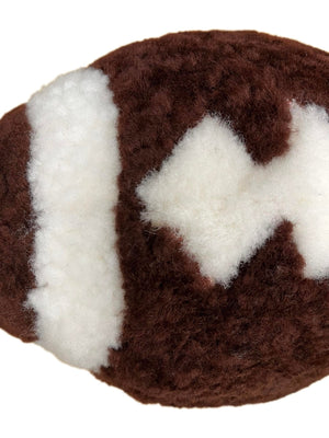 Hand Made 100% Lambskin Brown 1' 1 x 1' 9 Football Accent Luxury Throw Pillow Sports Ball for Unique Modern Interior Design for Sale at Rug Engine