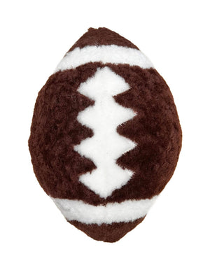 Hand Made 100% Lambskin Brown 1' 1 x 1' 9 Football Accent Luxury Throw Pillow Sports Ball for Unique Modern Interior Design for Sale at Rug Engine