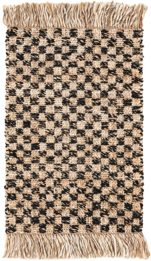 Black and Natural 2' 2 x 3' 1 Checkered Jute Wool Rectangle Area Rug 60% Jute & 40% Wool Geometric All Natural Eco-Friendly Sustainable Carpet for Contemporary Design Decorating for Sale at Rug Engine