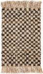 Black and Natural 2' 2 x 3' 1 Checkered Jute Wool Rectangle Area Rug 60% Jute & 40% Wool Geometric All Natural Eco-Friendly Sustainable Carpet for Contemporary Design Decorating for Sale at Rug Engine