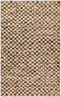 Black and Natural 3' 3 x 5' 3 Checkered Jute Wool Rectangle Area Rug 60% Jute & 40% Wool Geometric All Natural Eco-Friendly Sustainable Carpet for Contemporary Design Decorating for Sale at Rug Engine
