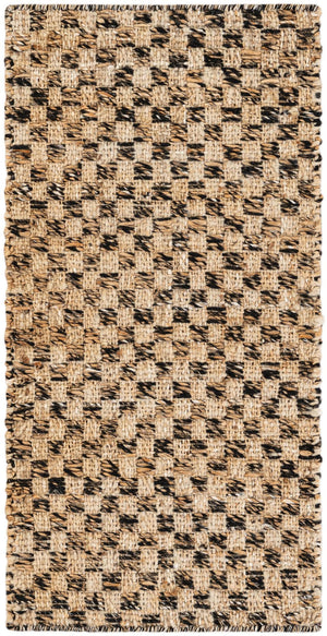 Black and Natural 2' x 4' 1 Checkered Jute Wool Runner Area Rug 60% Jute & 40% Wool Geometric All Natural Eco-Friendly Sustainable Carpet for Contemporary Design Decorating for Sale at Rug Engine