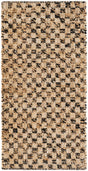 Black and Natural 2' x 4' 1 Checkered Jute Wool Runner Area Rug 60% Jute & 40% Wool Geometric All Natural Eco-Friendly Sustainable Carpet for Contemporary Design Decorating for Sale at Rug Engine