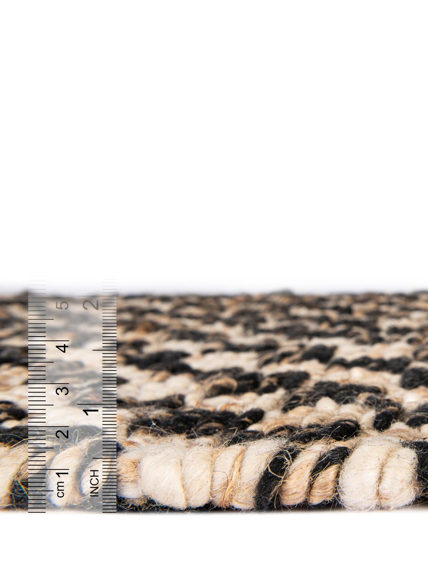 Black and Natural 4' 1 x 6' 1 Checkered Jute Wool Rectangle Area Rug 60% Jute & 40% Wool Geometric All Natural Eco-Friendly Sustainable Carpet for Contemporary Design Decorating for Sale at Rug Engine