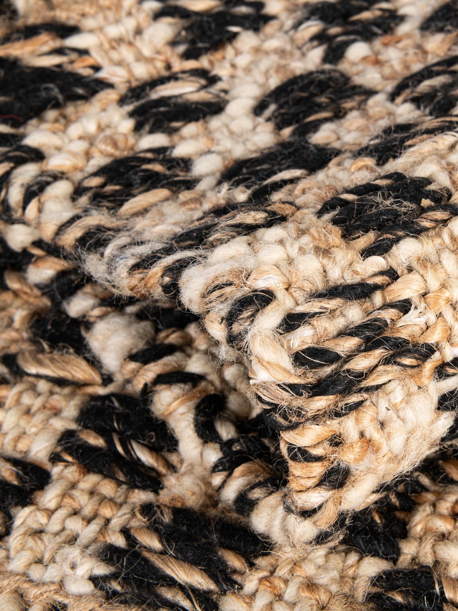 Black and Natural 5' 1 x 8' Checkered Jute Wool Rectangle Area Rug 60% Jute & 40% Wool Geometric All Natural Eco-Friendly Sustainable Carpet for Contemporary Design Decorating for Sale at Rug Engine