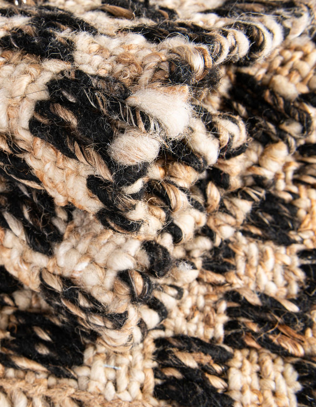 Black and Natural 5' 1 x 8' Checkered Jute Wool Rectangle Area Rug 60% Jute & 40% Wool Geometric All Natural Eco-Friendly Sustainable Carpet for Contemporary Design Decorating for Sale at Rug Engine